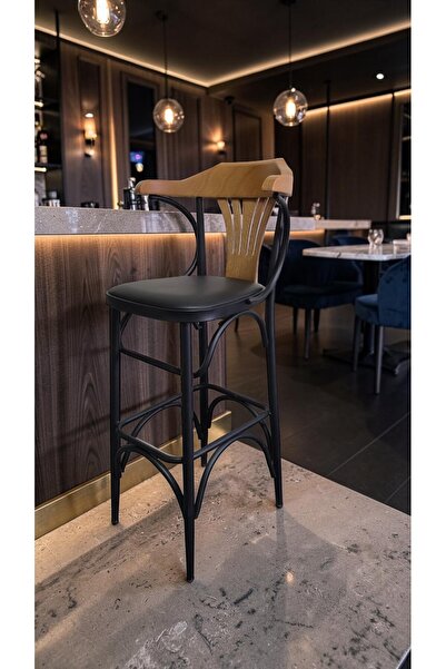metallion Shalby Serisi 75 cm 1. Sınıf Siyah Metal Ayaklı 1. Sınıf Deri Minde...