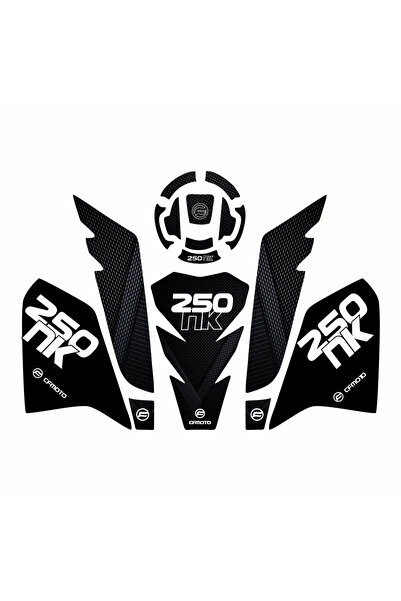 CTR NK250 Full Siyah Etiket Seti Motosiklet Tank Pad Depo Koruyucu Sticker: A...
