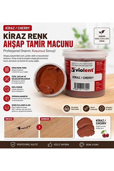 VİOLENT Ahşap Mobilya Tamir Macunu Parke Tamir Kiraz/ Cherry Renk 200 Gram 1 ...