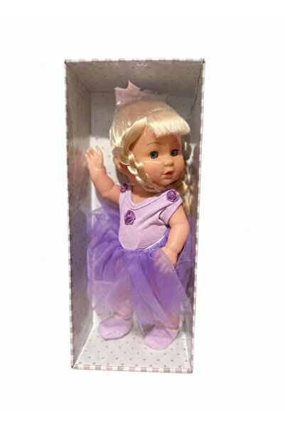 lunacs toys Mor Tütülü Örgülü Saçlı Masal Anlatan Balerin Bebek - 30 cm
