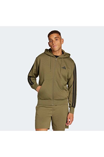 adidas M 3S Fl Fz Hd Erkek Spor Sweatshirt JD1864