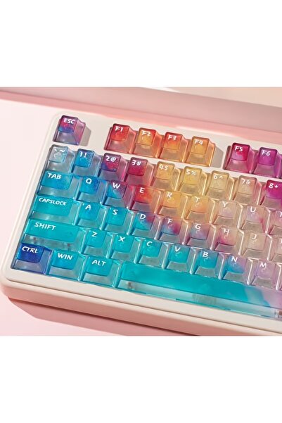 Leaven Nebula bulutu Keycaps Renkli Sisli Mekanik RGB Klavye Tuş Takımı