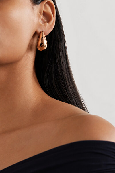 Markiz Takı Shiny Rose Gold Drop Earrings Pair (3.5cm)