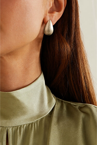 Markiz Takı Matte Gold Drop Earrings Pair (3.5 cm)