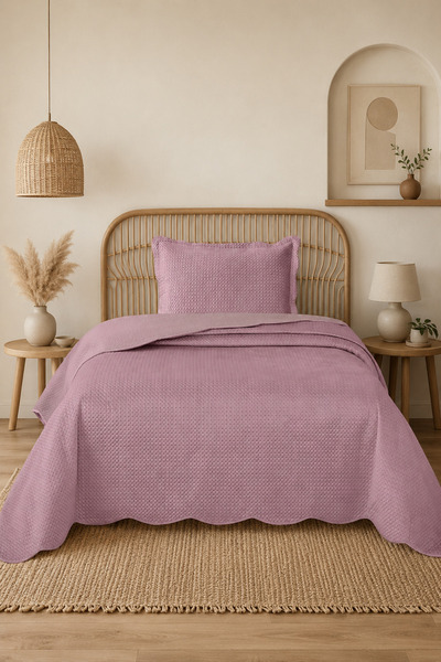 Bikaya Home طقم غطاء سرير مفرد مخملي |   180×240 سم |   ملمس ناعم |   ديكور غ...