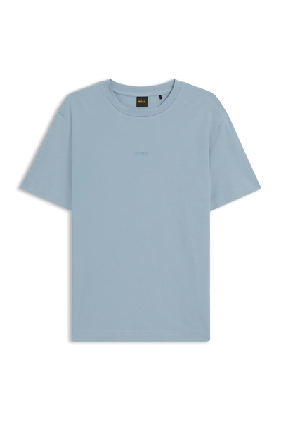 BOSS Mavi Erkek Relaxed Logo Baskılı T-Shirt TChup_50560372