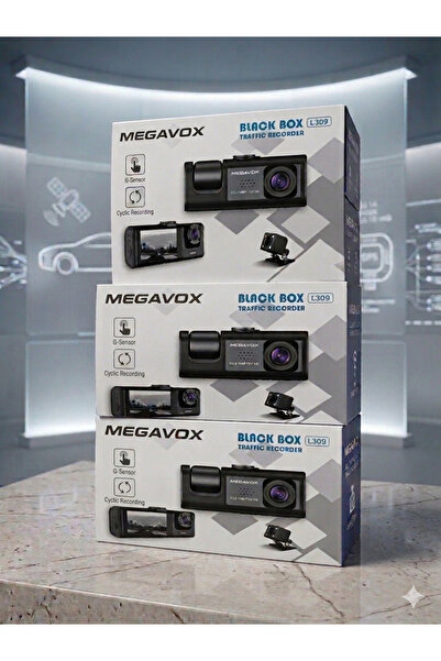 megavox C-309 2" DVR Araç İçi Kamerası Lcd Ekranlı Gece Görüşlü 3 Kameralı G-...