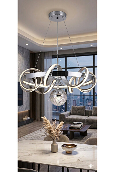 EYSHOP Modern Kalın Çember Model 3 Renk Led Avize Salon Mutfak Yatak Odası
