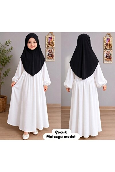 AHRAR tesettür Children's Malaysian Model Hijab Scarf Black