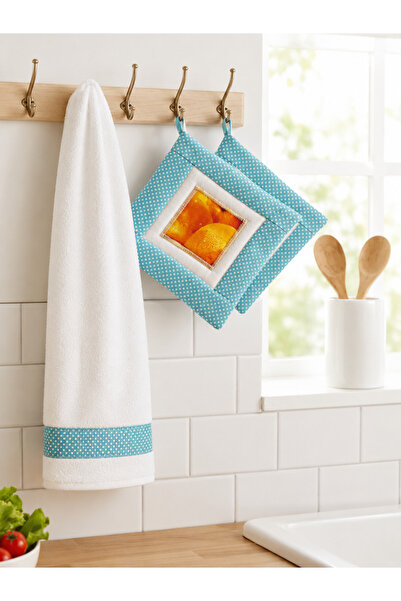 Ays Quilt Mutfak Havlusu ve Tutacak Seti – 3’lü Mutfak Takımı