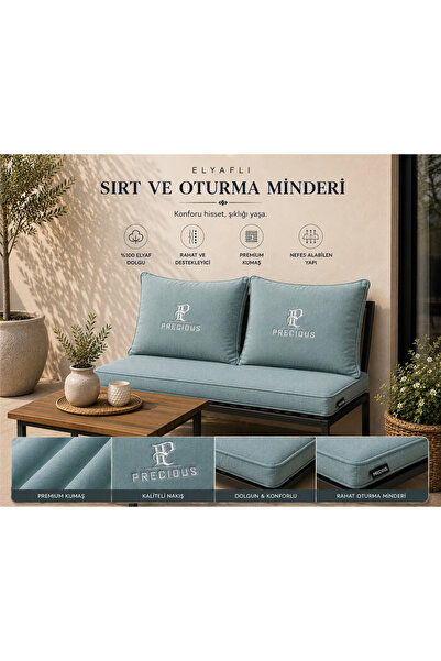 precious Takım Oturma Grubu Size Özel Nakış ve Renk 120x50x5 Oturma Minderi 6...