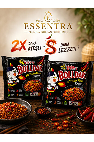 Essentra Home ESSENTRA BOLLDAK Original Korean Hot Spicy Ramen Noodles korean...