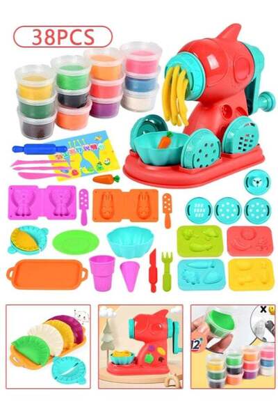 Generic 38PCS Noodle Maker Machine Dough Set 12 colors of Plasticine Accessor...