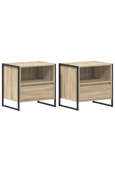 vidaxl Noptieră cu sertar 2 pcs Sonoma 50 x 39,5 x 50 cm Lemn compozit