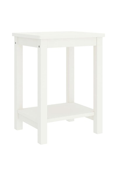 vidaxl Bedside table, white, 35 x 30 x 47 cm, solid pine wood