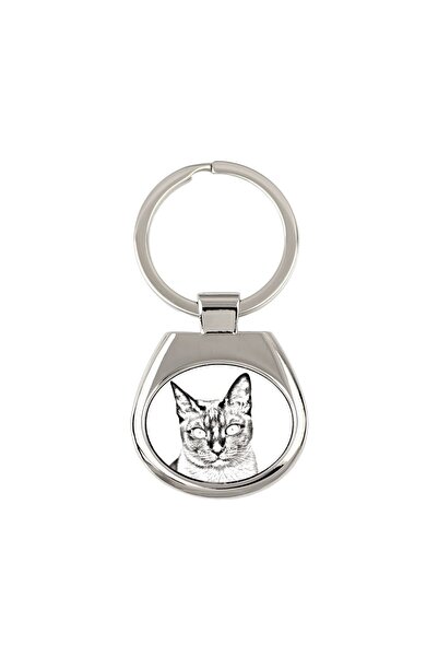 Art - Dog Art-Dog Breloc metalic personalizat cu pisică Tonkinese – Pandantiv...