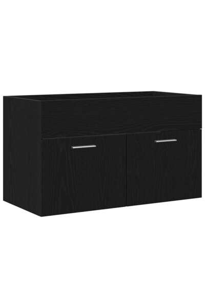 vidaxl Sink cabinet Black Oak 38.5 x 100 x 46 cm Composite wood