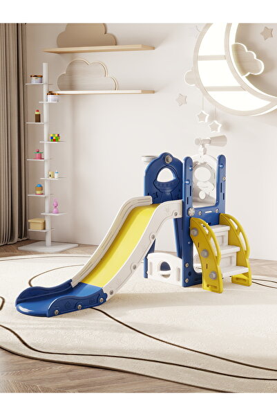 Bojasmiial Toddler Slide with Basketball Hoop Indoor Freestanding Kids Play S...