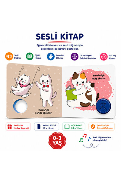 Espri Toys MİNİK KEDİLER ÇOCUK SESLİ KİTAP EĞİTİCİ HİKAYE KİTABI