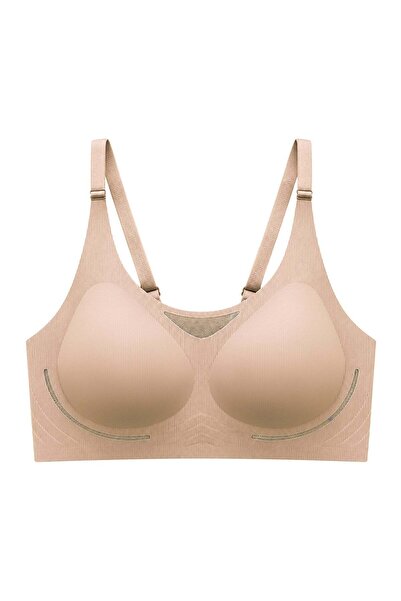 Cottonhill Seamless Bra - Oatmeal |   Ten Laser Cut Underwire-Free Textured T...