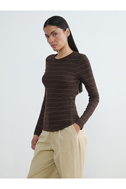 LC Waikiki Striped crew neck bodysuit.