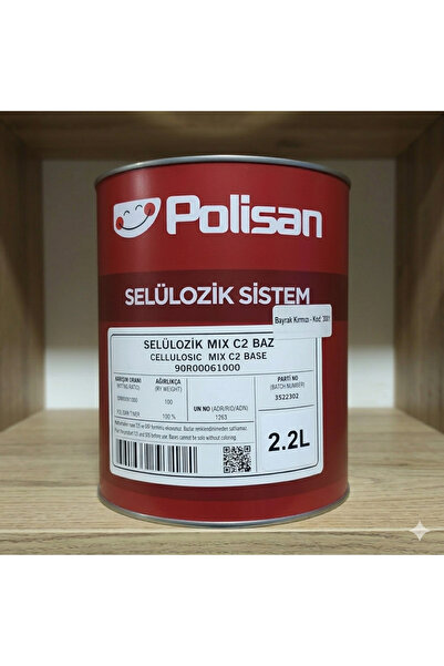 Polisan Selülozik Boya Bayrak Kırmızı 2.5 KG (2.2 L) Kod:3001
