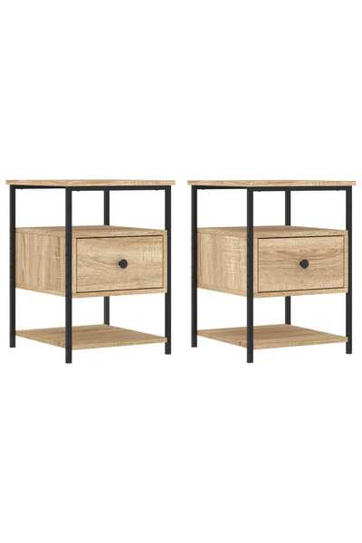 vidaxl Noptiere, 2 buc., stejar sonoma, 40x42x56 cm, lemn compozit