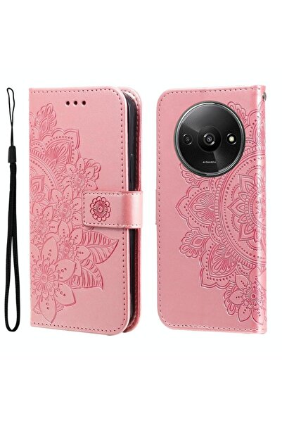 sscase 7-Petal Flowers Θήκη Πορτοφόλι Rose Gold (Xiaomi Redmi A3)