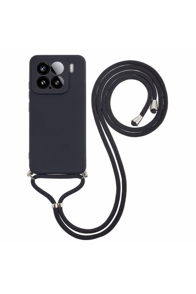 sscase Candy Colors Θήκη Σιλικόνης με Λουράκι Black (Xiaomi 15 5G)