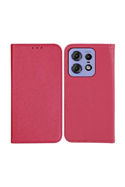sscase Cross Texture Θήκη Βιβλίο Rose (Motorola Edge 50 Pro 5G)