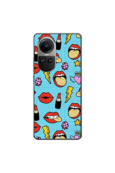 OEM Husa compatibila cu Oppo Reno10 5G Silicon Gel Tpu Model Pop Art Lips