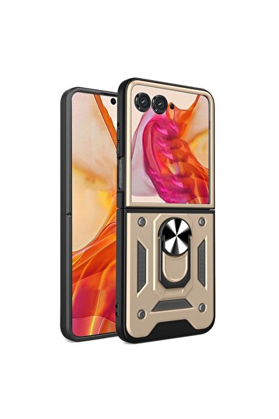 sscase Magnetic Ring Σκληρή Θήκη με Δαχτυλίδι Gold (Motorola Razr 60 5G)