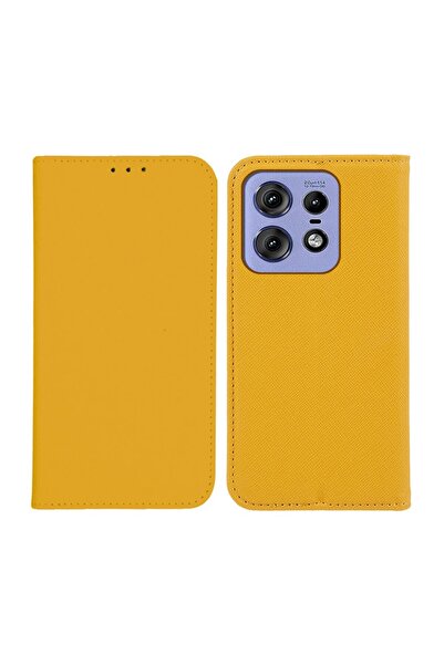 sscase Cross Texture Θήκη Βιβλίο Yellow (Motorola Edge 50 Pro 5G)