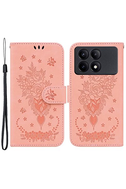 sscase Butterfly Rose Θήκη Πορτοφόλι Pink (Xiaomi Poco X6 Pro 5G)