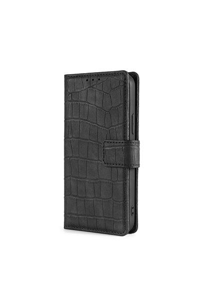 sscase Skin Feel Crocodile Texture Magnetic θήκη Πορτοφόλι Black (Vivo X60 Pr...