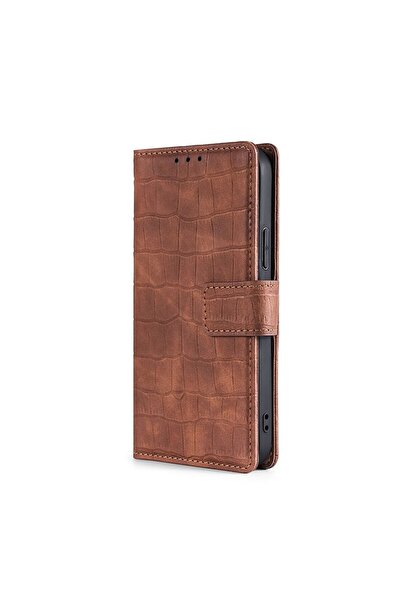 sscase Skin Feel Crocodile Texture Magnetic θήκη Πορτοφόλι Brown (Vivo X60 Pr...