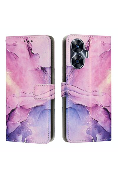 sscase Marble Pattern Θήκη Πορτοφόλι Purple (Realme C55)