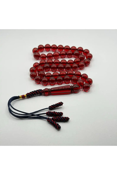 5ii perfume Elegant Transparent Red Bakelite Rosary - 51 Beads - 10mm - Red, ...