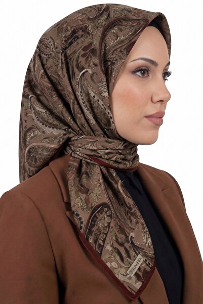 hadiora Women's Mink Paisley Patterned Organic Soft Cotton Scarf