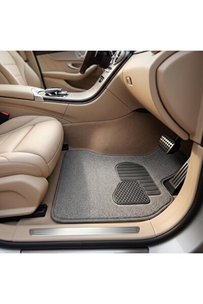 Auto Family FZE 5 PCS Car Floor Mats Set – Universal Fit Polypropylene Carpet Mats with Anti-Slip Rubber Backing, Heavy Duty All-Weather Interior Floor Liners for Cars, SUVs & Trucks (Light Grey)