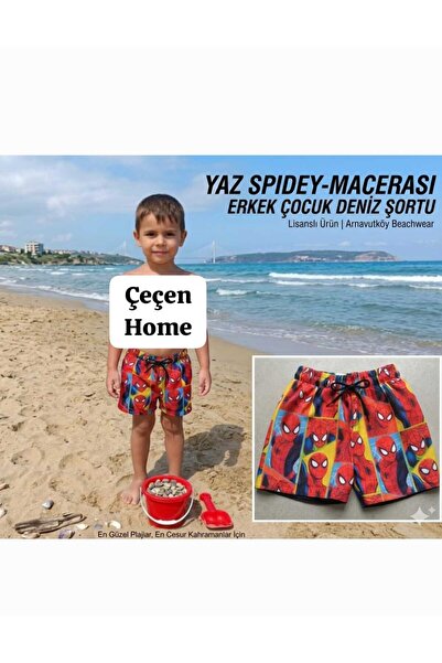 ÇEÇEN HOME Pantaloni scurți de baie pentru băieți cu personaje de desene anim...