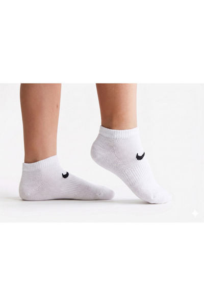 Nike Basic No Show 3Pk 3-Pack White Socks Children's Socks Rn0025 (Size 23-27)