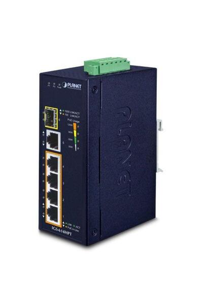 Planet IGS-624HPT Βιομηχανικός Διακόπτης PoE Gigabit 4 Θυρών, Μπλε