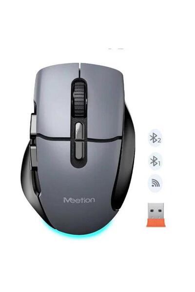 MeeTion Mouse BTM001, Wireless 2.4 Ghz, Bluetooth, USB (Negru/Gri)