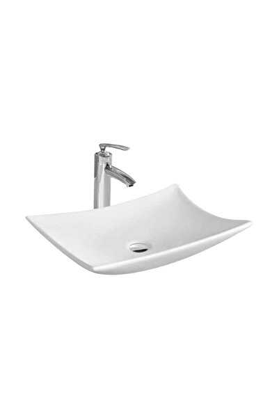 Casa Stile Lavoar baie dreptunghiular pe blat ceramica alb lucios