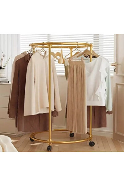 OEM Round stainless steel clothes rack, with wheels, chrome finish, capacity ...