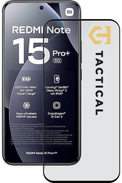 Tactical 5D 0.33mm Σκληρυμένο Γυαλί Μαύρο (Redmi Note 15 Pro+ / Poco M8 Pro)
