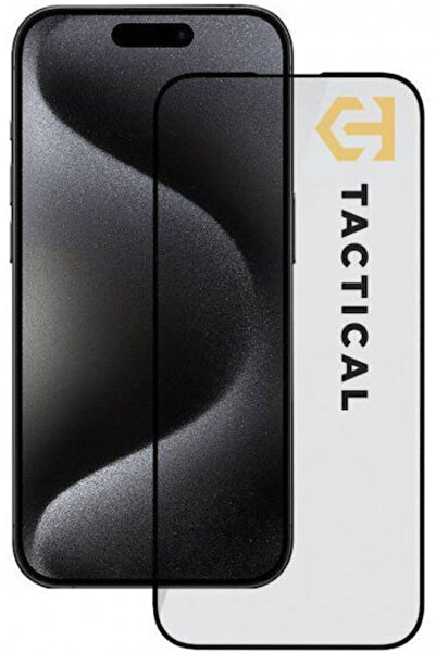 Tactical Σκληρυμένο Γυαλί Μαύρο (iPhone 15 Pro)