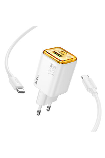 hoco. Φορτιστής Hoco GaN με θύρα USB-A και θύρα USB-C και καλώδιο USB-C σε US...