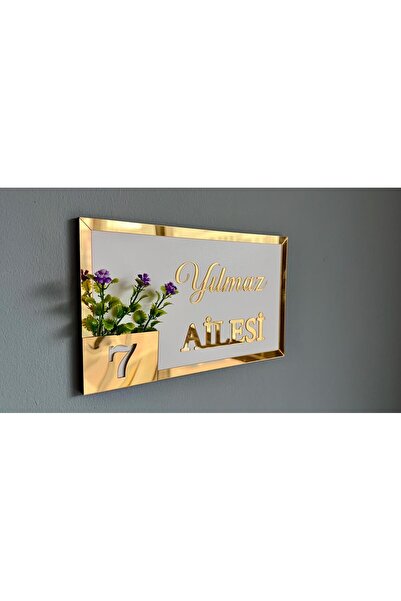 LuxuryConcept Kişiye Özel Çerçeveli Aile İsmi ve Kapı Numarası Tabelası – Dek...